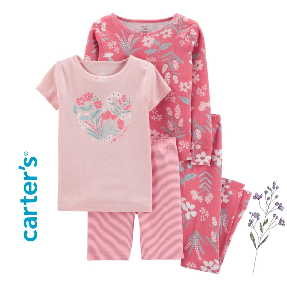 4-piece Floral Pajamas